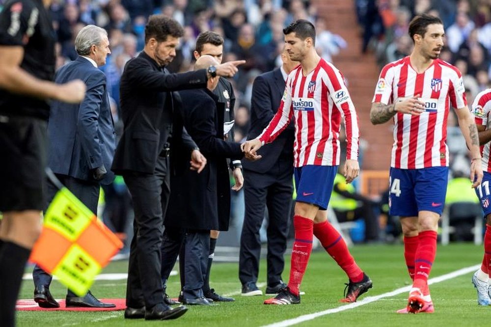 Morata was insulted by the crowd during the Madrid derby. EFE/Rodrigo Jimenez