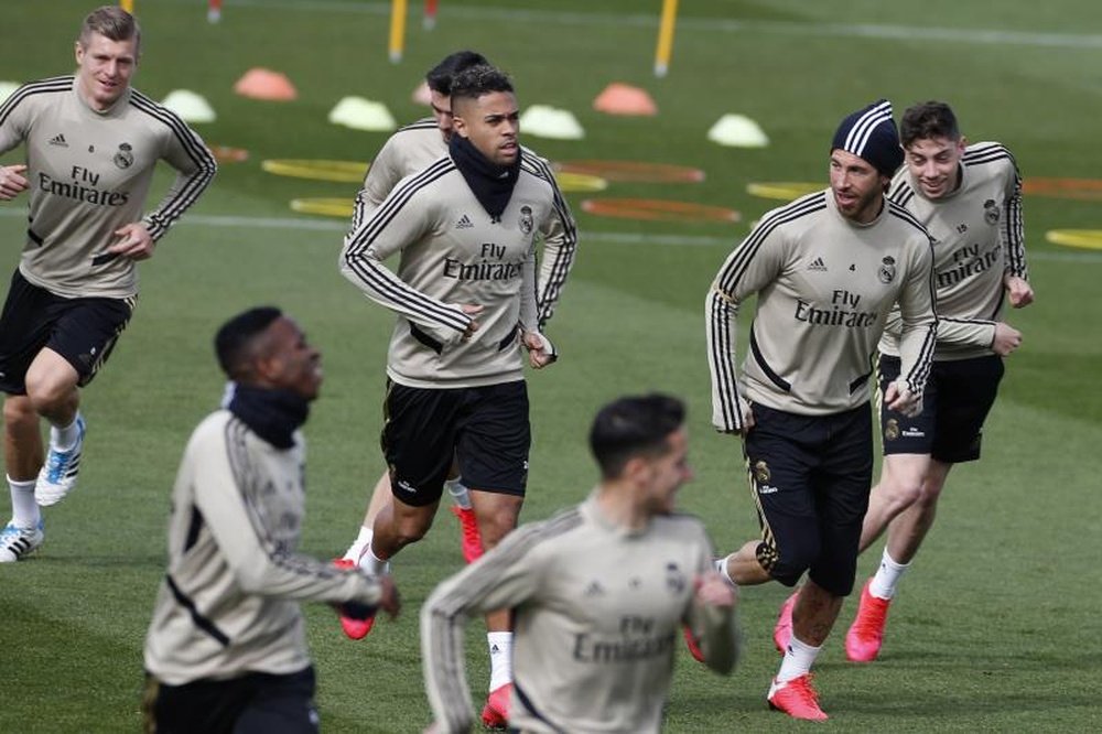 Nacho was back training for Real Madrid. EFE