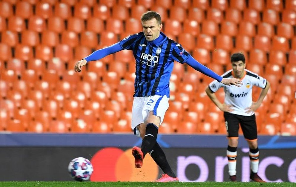 Atalanta nas quartas-de-final da Champions League. EFE/EPA/UEFA