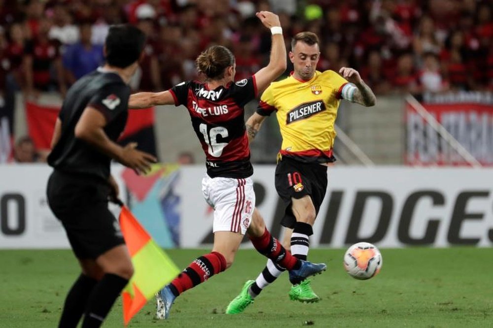 Flamengo se reencontram pela fase de grupos da Libertadores. EFE/Antonio Lacerda