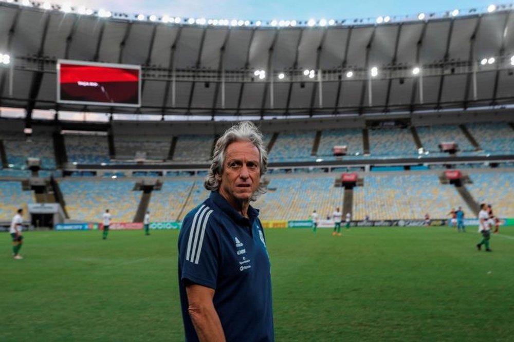 Jorge Jesus ainda não tem renovação oficializada com o Flamengo. EFE/ Antonio Lacerda Arquivo