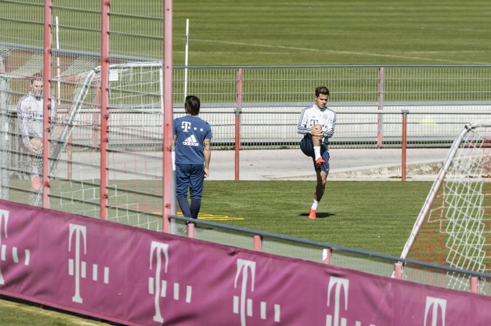 Coutinho de retour à l'entraînement après son opération. EFE