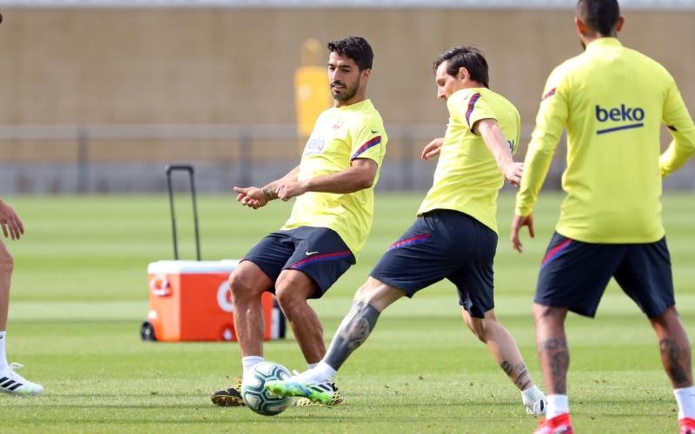 Luis Suárez estará à disposição de Quique Setien para o confronto em Son Moix contra o Mallorca. AFP