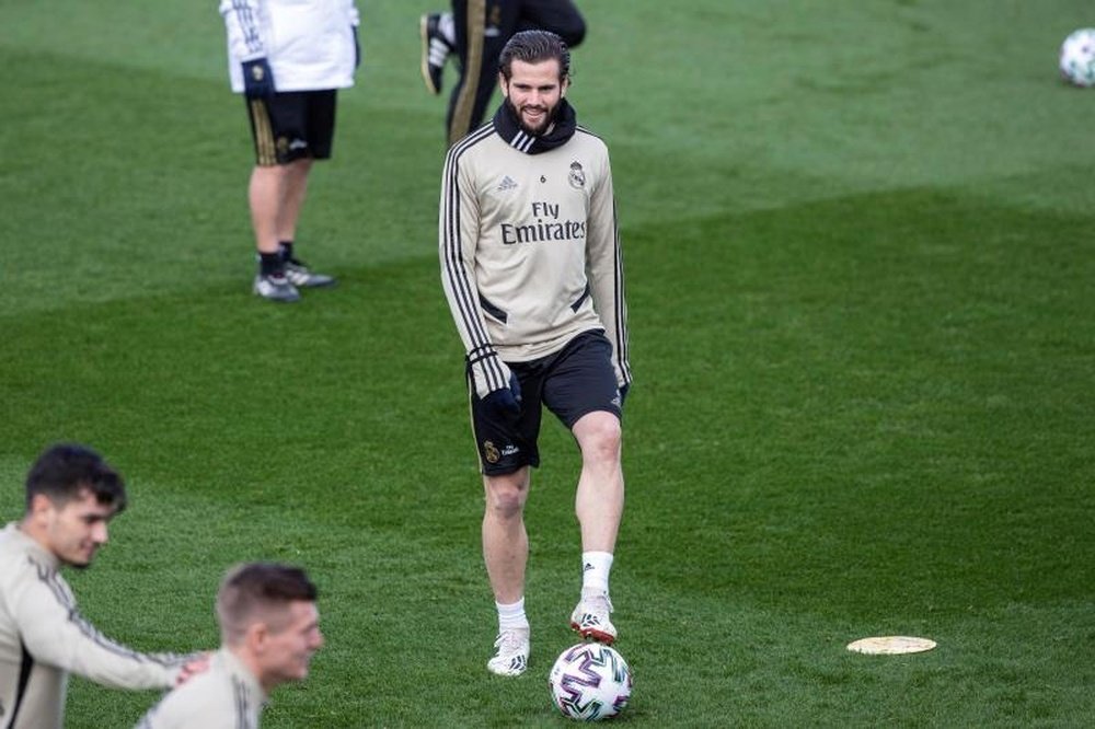 Nacho's return was the big news from Real Madrid's latest training session. EFE