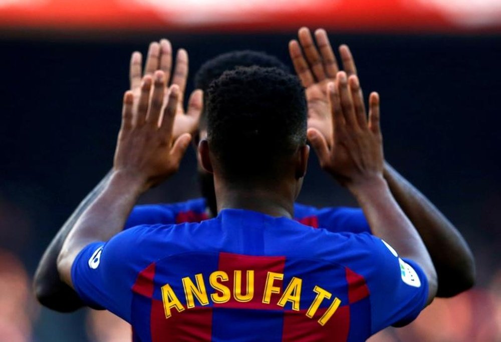 Ansu Fati marcou o quarto gol na vitória sobre o Villarreal. EFE/Enric Fontcuberta/Arquivo