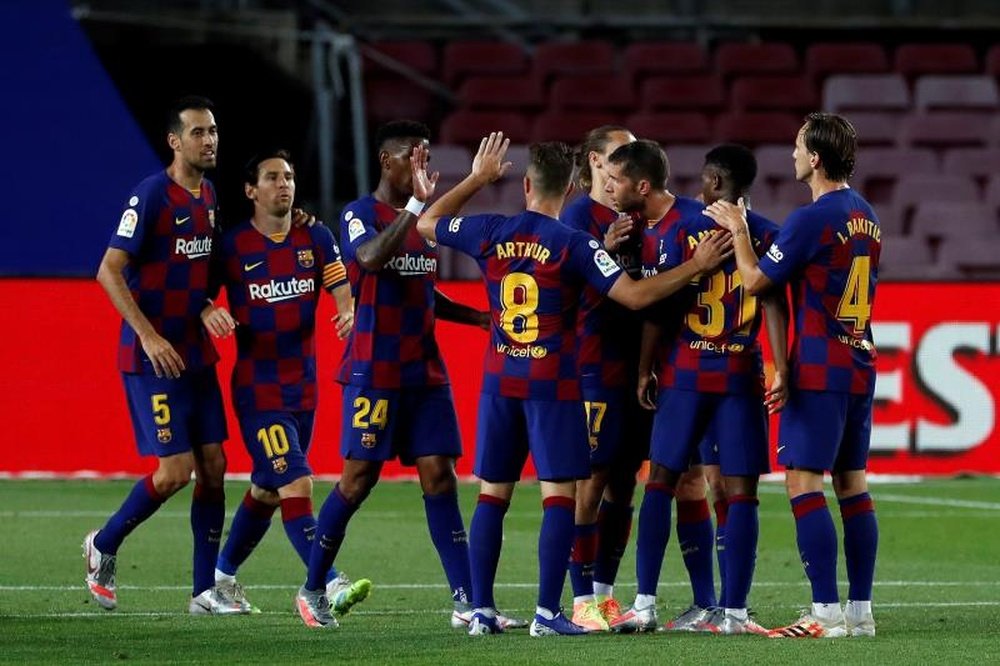 O Barcelona derrotou o Leganés por 2 a 0 em partida pela 29ª rodada da LaLiga. EFE/Alberto Estévez