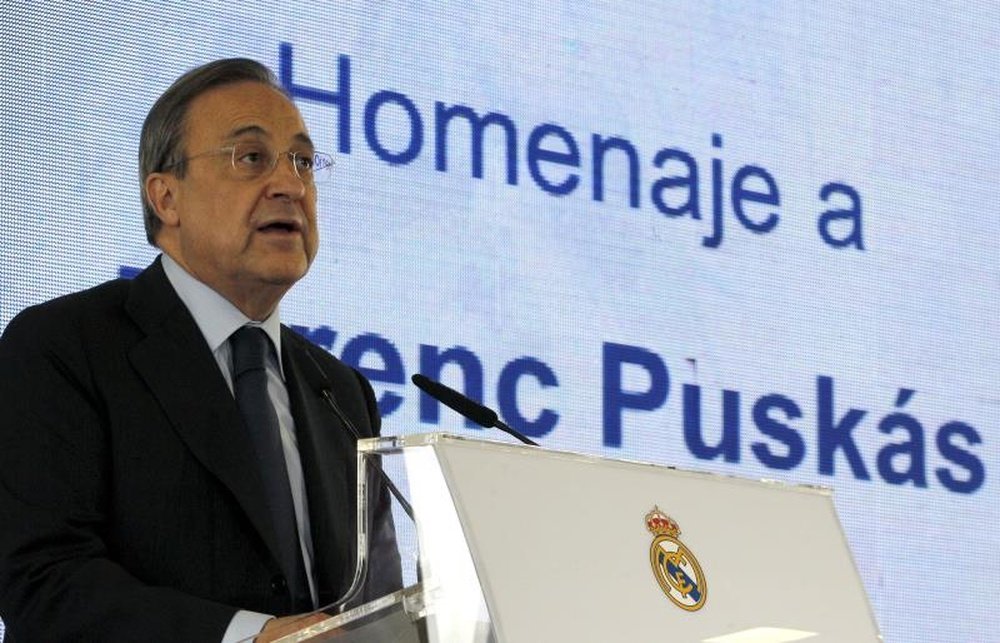 Florentino no se dejó llevar por la euforia y anunció austeridad en materia de fichajes. EFE/Archivo