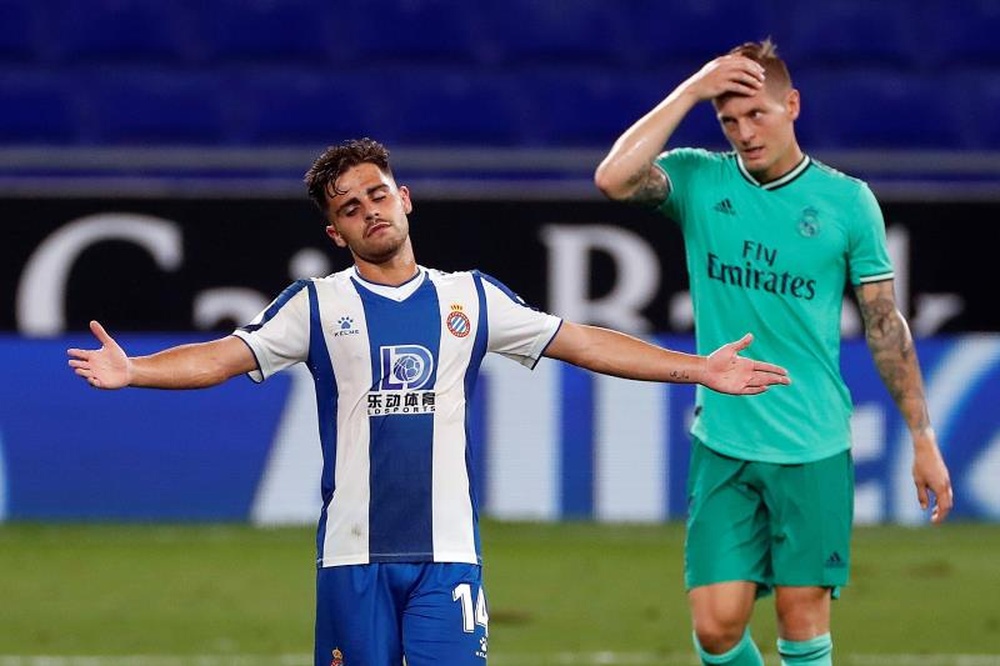 Melendo habló ante los medios oficiales del Espanyol. EFE