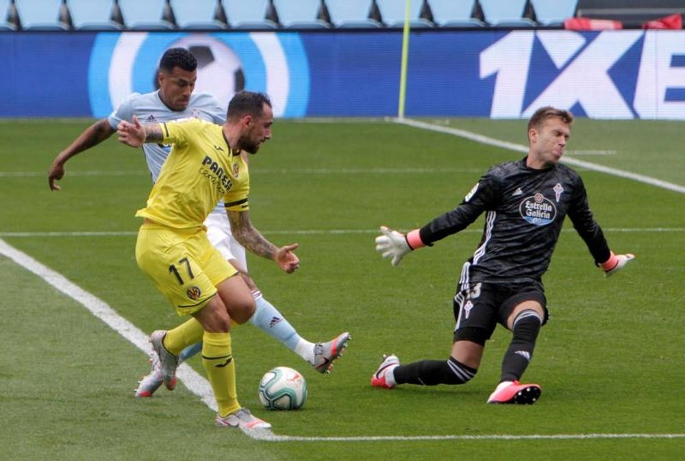 Rubén habló tras la victoria ante la SD Huesca. EFE