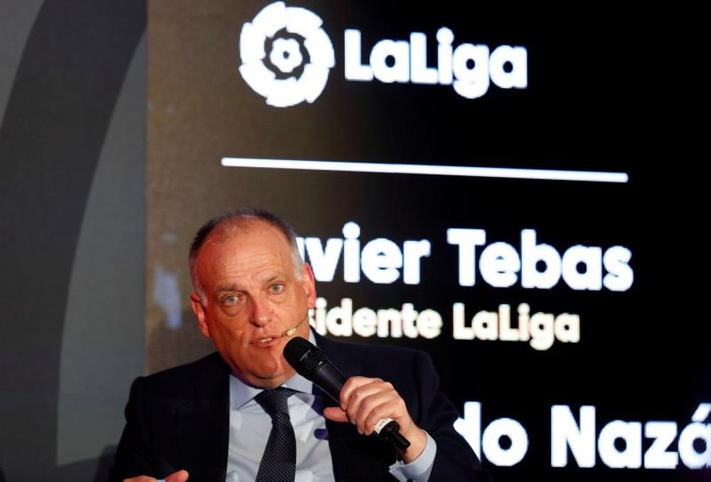 Tebas criticó la posibilidad de una Superliga en Europa. EFE/Jorge Núñez