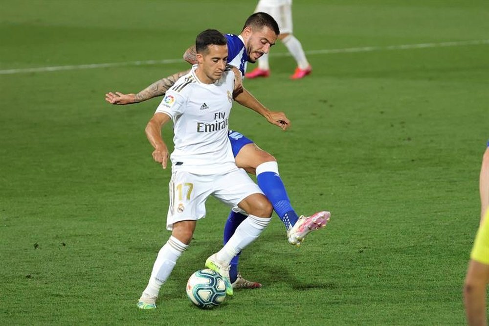 Lucas Vázquez e um mar de bençãos. EFE/JuanJo Martín