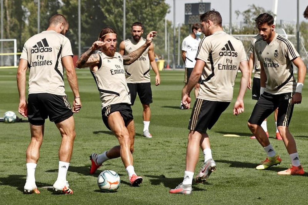Ramos volvió con el grupo con la vista puesta en el 'Clásico'. EFE/Real Madrid
