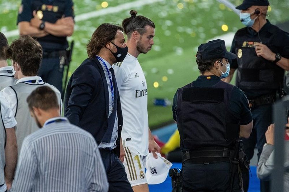 Bale volvió a ser protagonista en la grada. EFE/Rodrigo Jiménez