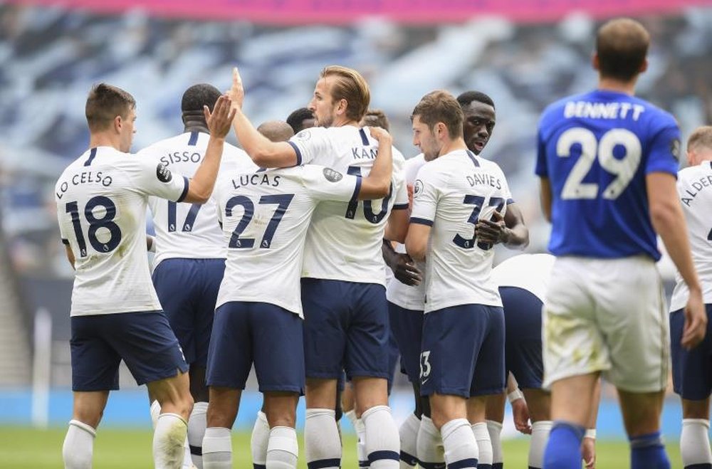 Tottenham venceu contra o Leicester por 3 a 0. EFE/EPA/Michael Regan
