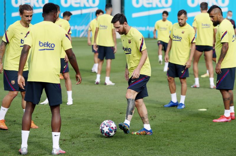 Messi em treino com o Barcelona