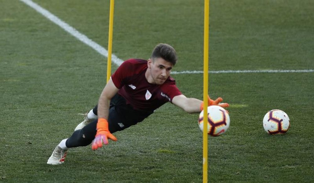 Unai Simón, goleiro do Athletico Bilbao e da seleção espanhola. EFE/Luis Tejido/Arquivo