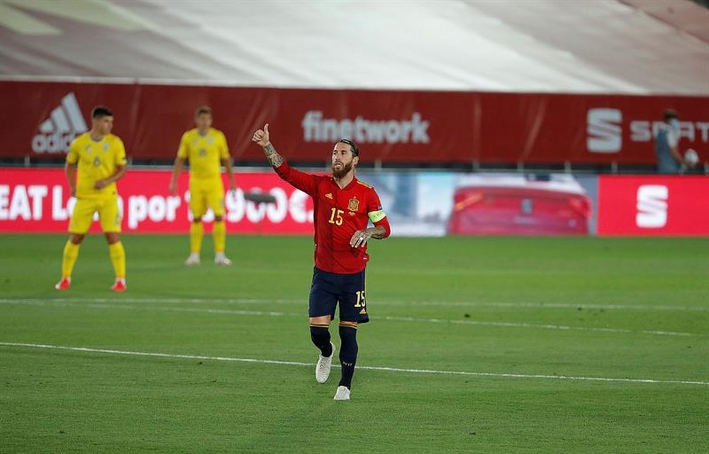 Doublé historique de Sergio Ramos contre l'Ukraine. EFE