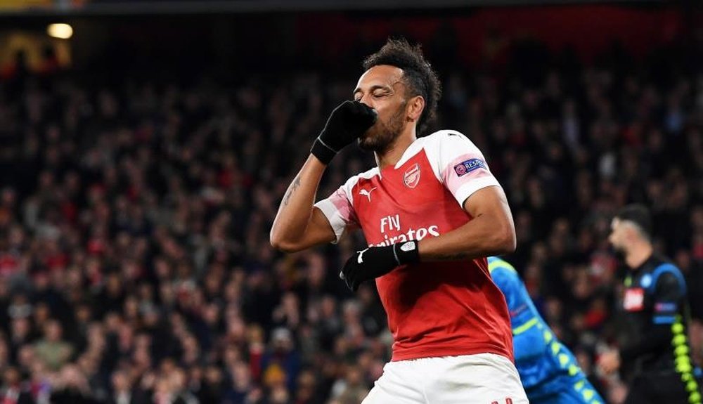 Aubameyang acelera sua recuperação. EFE/NEIL HALL