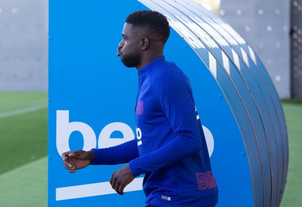 Umtiti regresó a los entrenamientos. EFE