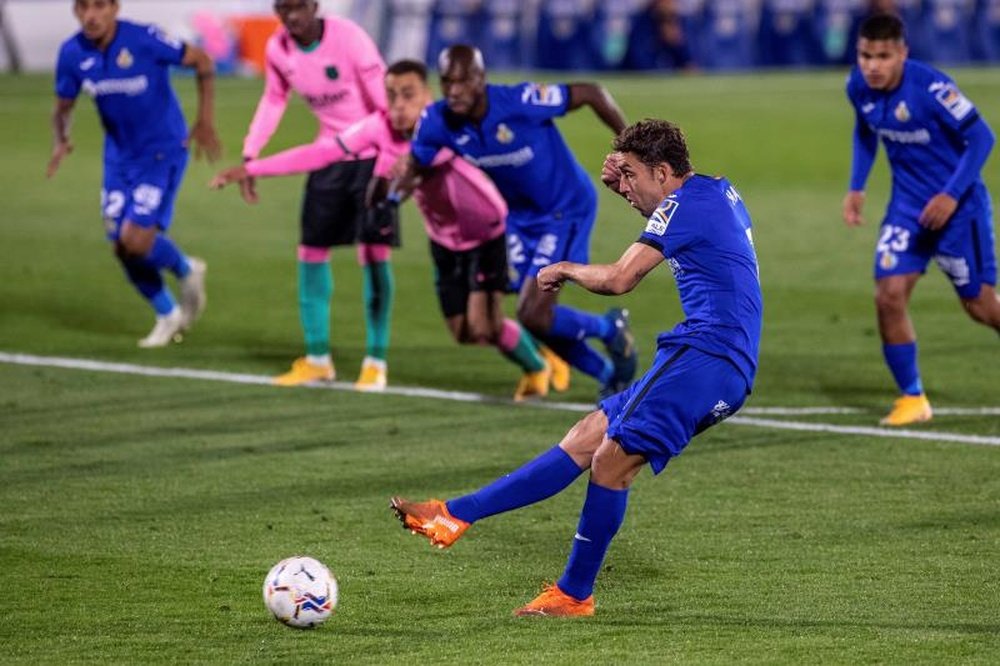 Jaime Mata was spot on as Getafe beat Barcelona 1-0 with a penalty. EFE