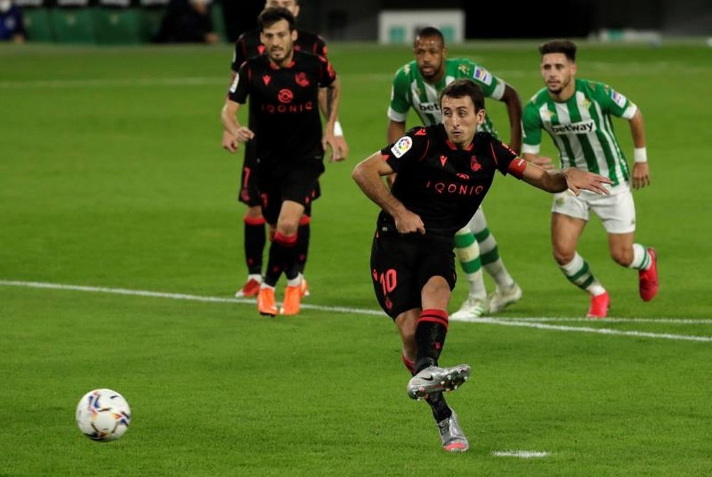 Oyarzabal falló en Old Trafford su primer penalti sin tandas. EFE