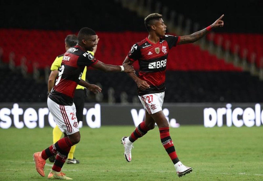 Bruno Henrique marcou para o Flamengo no empate com o Atlético-GO. EFE/Buda Mendes/Arquivo