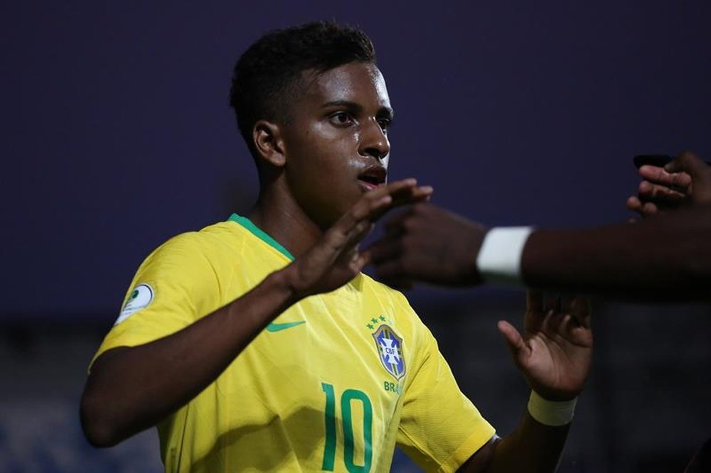 Rodrygo é um dos convocados da Seleção Olímpica do Brasil. EFE/Elvis González/Arquivo