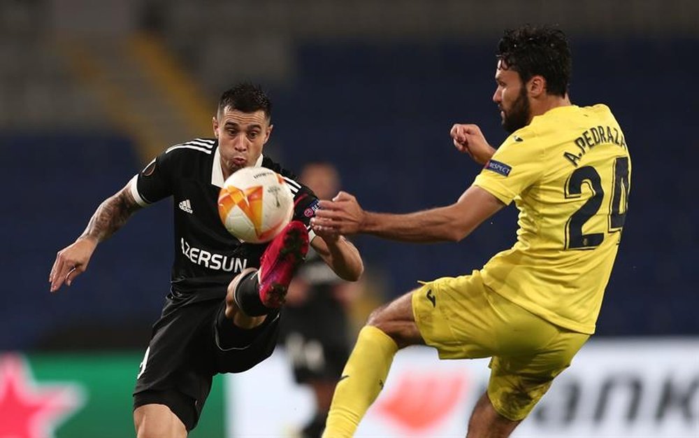 Jaime Romero hizo su primer gol en la Europa League al Maccabi Tel Aviv. EFE