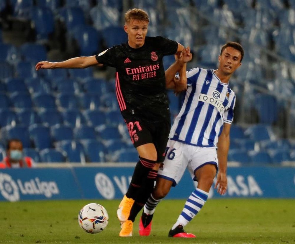 Odegaard jugó bien ante el Villarreal. EFE