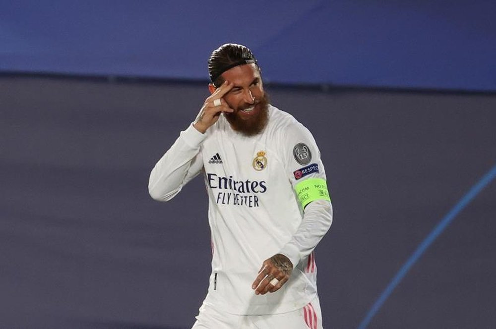 Real Madrid captain Sergio Ramos decided to train alone. EFE