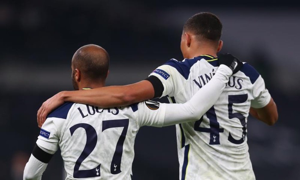 Carlos Vinícius fez dois gols na goleada do Tottenham sobre o Ludogorets. EFE/EPA/Clive Rose