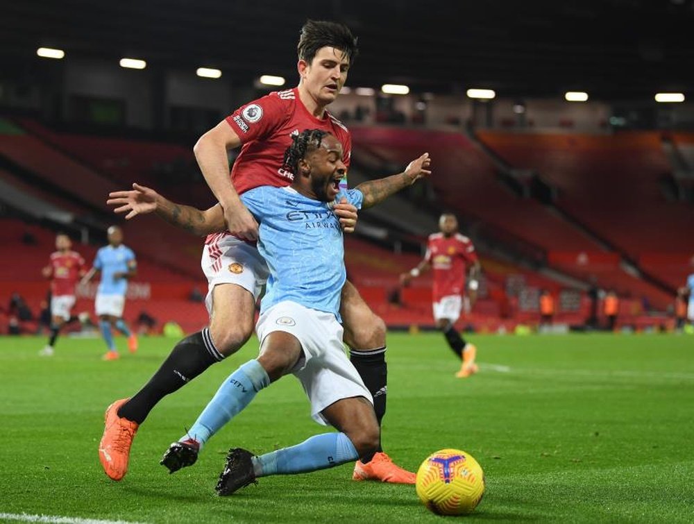 El City se tuvo que conformar con un empate sin goles en Old Trafford. AFP