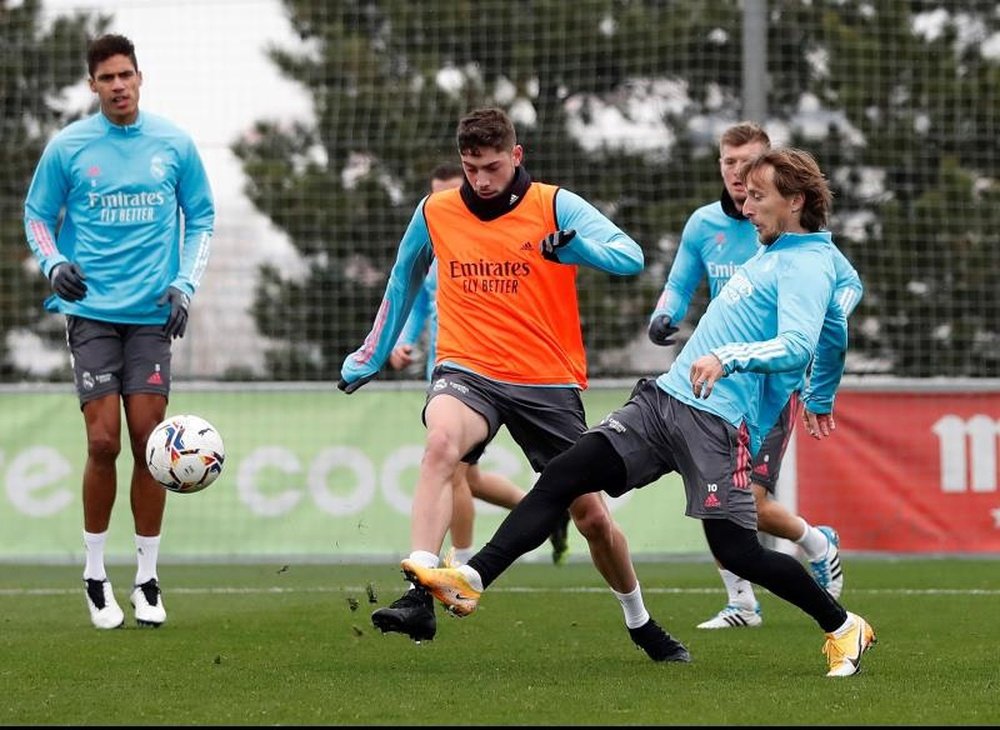 Nuevo entrenamiento del Real Madrid. EFE