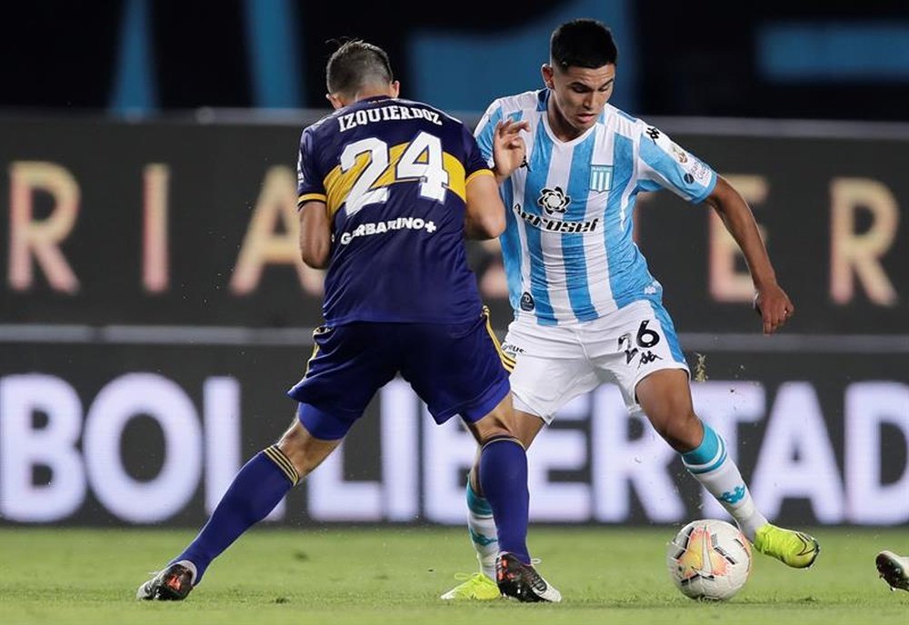 Alcaraz ha marcados cinco goles en los últimos 19 partidos de la Liga Argentina. EFE