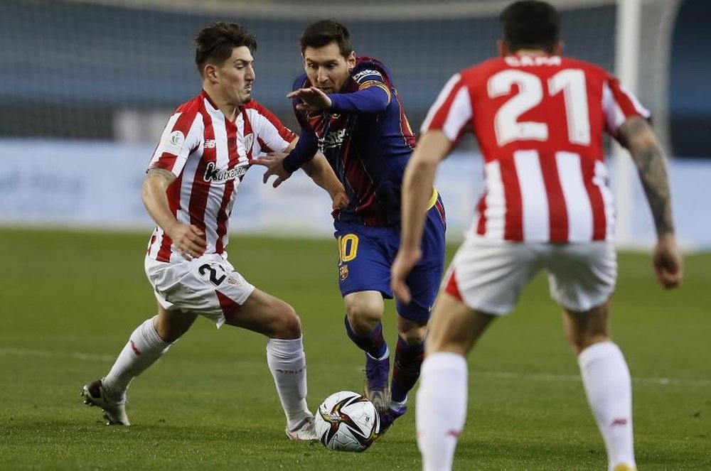 Leo Messi, expulsé pour la première fois avec le Barça. EFE