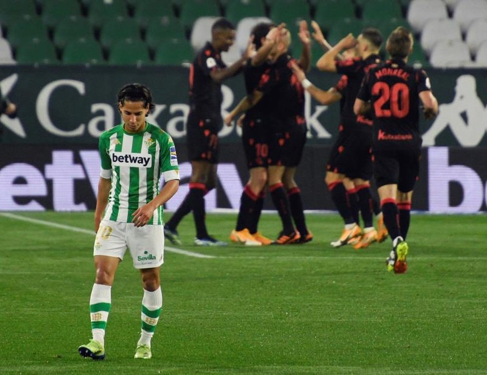 Diego Lainez, durante un partido con la elástica del Real Betis.- . EFE/Raúl Caro Cadenas.