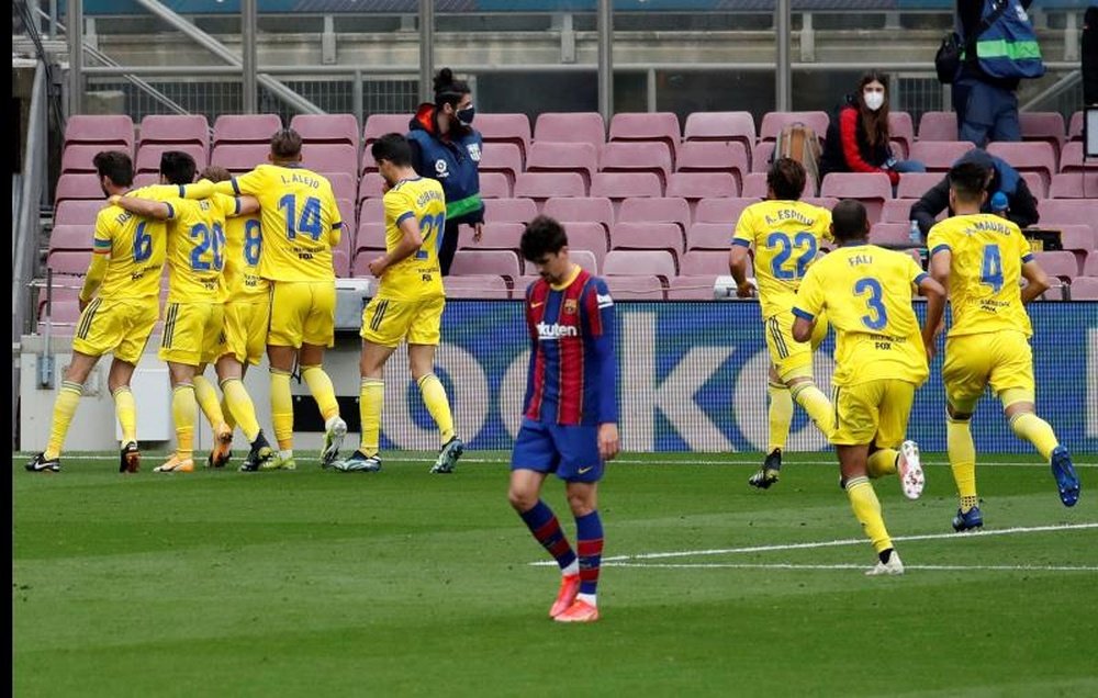 El Cádiz tiró una vez a puerta y marcó. EFE/Toni Albir