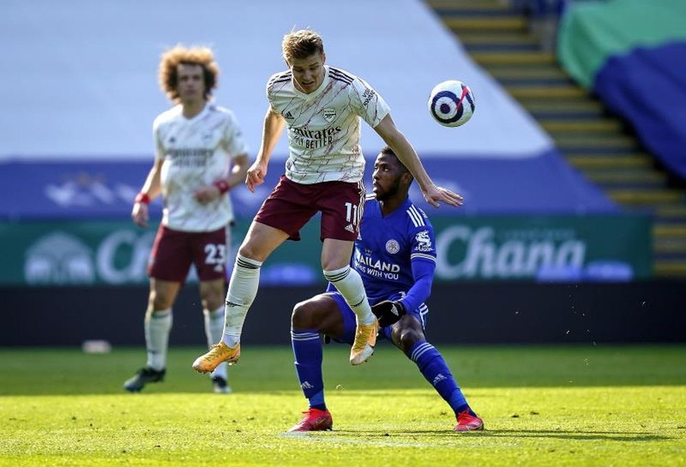 Odegaard cuajó un gran encuentro ante el West Ham. EFE/EPA