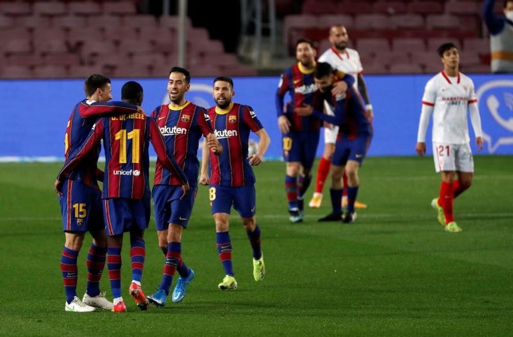 Le groupe du Barça face à Osasuna. efe