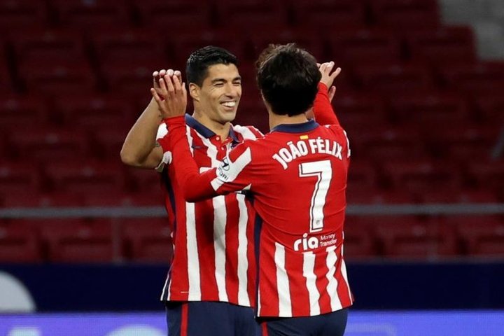 Luis Suárez e João Félix, os únicos desfalques na lista do Atlético