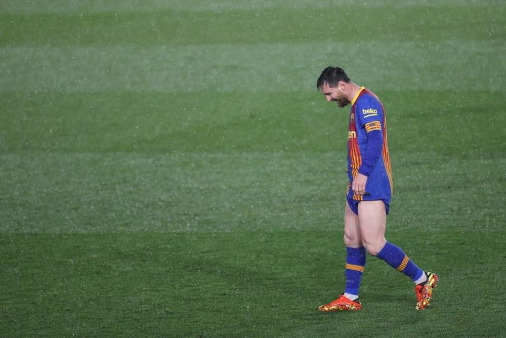 Messi chegou ao sétimo 'Clásico' seguido sem marcar gol. EFE/Juanjo Martín