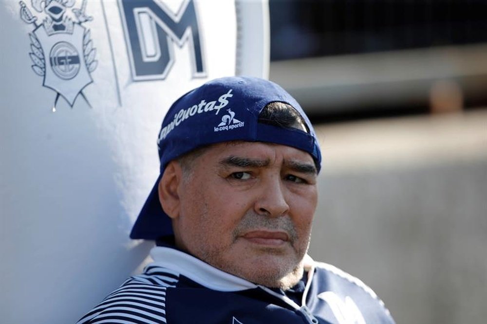En la imagen, el exfutbolista argentino Diego Maradona. EFE/Demian Alday Estévez/Archivo