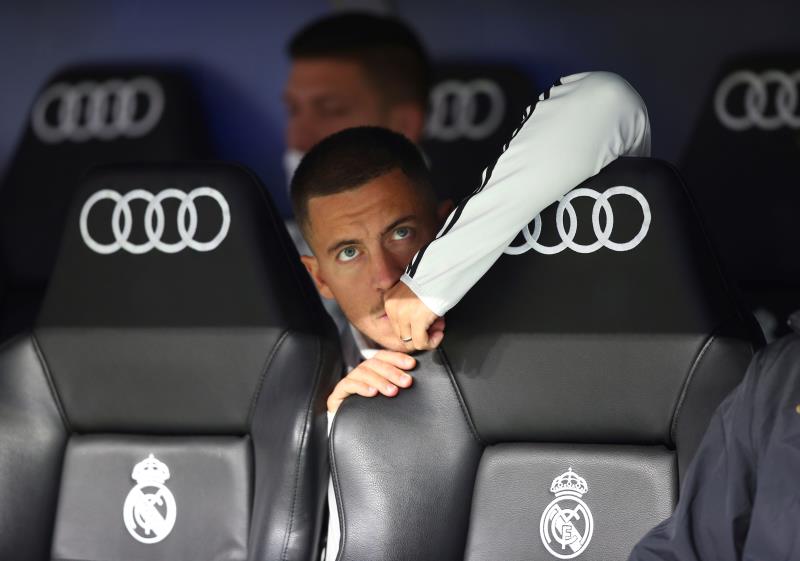 Hazard, en el banquillo del Madrid