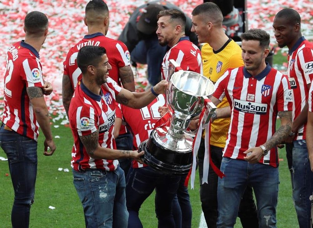 El Atlético de Madrid mostrará el título de Liga en el Ayuntamiento. EFE