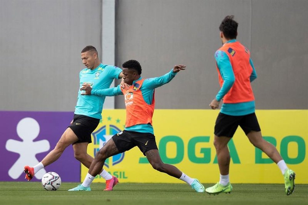 Vini Jr com Copa América, mas sem Olimpíada. EFE/Lucas Figueiredo/CBF