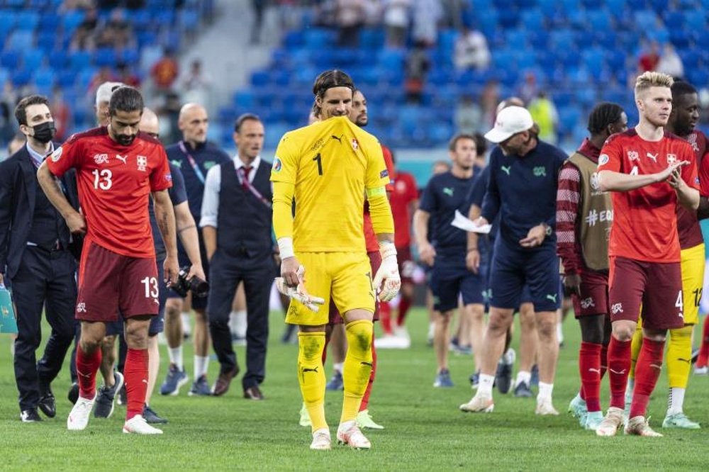 Suiza cayó en los penaltis ante España. EFE/EPA/JEAN-CHRISTOPHE BOTT