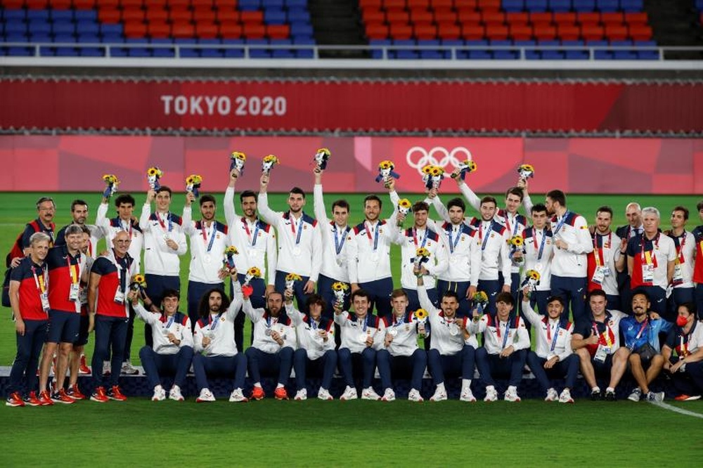 Homenaje a los medallistas tras su regreso a España. EFE