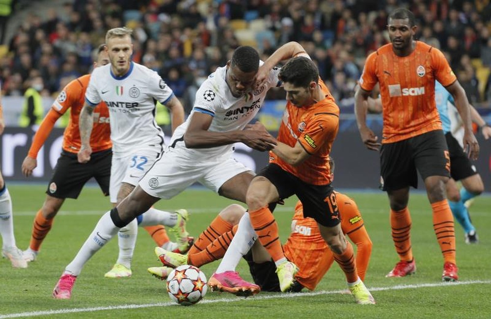 El Shakhtar-Inter resultó ser un decepcionante 0-0. EFE/EPA