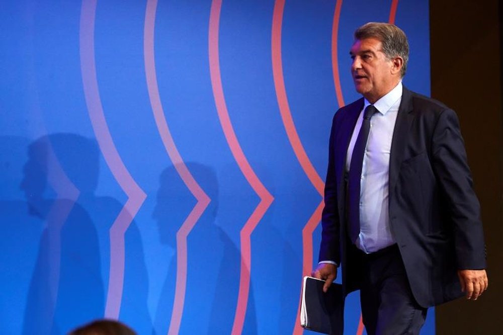 Laporta spoke before the match with Benfica. EFE