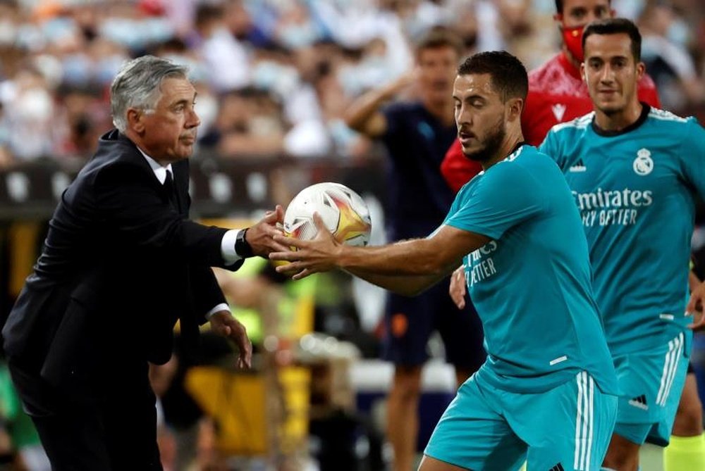 Ancelotti confirmó la vuelta de Hazard a una convocatoria del Madrid. EFE/Archivo